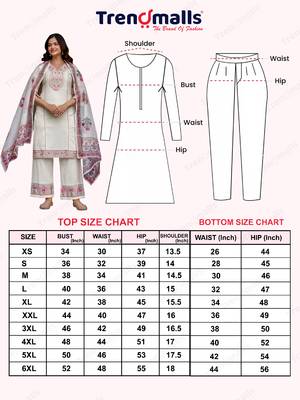 Cotton Embroidery Kurta Pant with Dupatta Salwar Suit Set 8