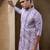 Purple embroidered cotton silk kurta pajama