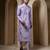 Purple plain cotton silk kurta pajama
