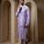 Purple plain cotton silk kurta pajama