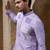 Purple plain cotton silk kurta pajama