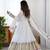 White Elegant Embroidered Sequence Designer Anarkali Three Piece Set