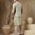 Green embroidered viscose nehru jacket set