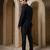 Black embroidered cotton tuxedo