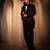 Black embroidered cotton tuxedo