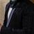 Black embroidered cotton tuxedo