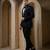 Black embroidered cotton tuxedo