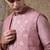 Pink embroidered viscose jacket paired with kurta & pant
