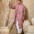Pink embroidered viscose jacket paired with kurta & pant