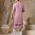 Pink embroidered viscose jacket paired with kurta & pant