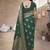 Dark green butta zari jacquard silk blend paithani saree