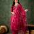 Cherry color smart silk blend fabric designer embroidery work ceremonial kurta set
