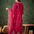 Cherry color smart silk blend fabric designer embroidery work ceremonial kurta set