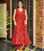 Red color rayon fabric palzzo kurta dress for ethnic party looks