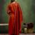 Rust color silk blend designer embroidery work heavy looks salwar kameez