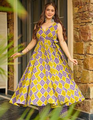 Multy color rayon palzzo kurta dress for party looks 1
