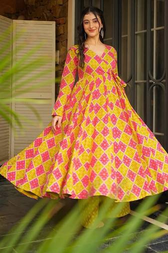 Multy color rayon fabric palzzo kurta dress for ethnic party looks