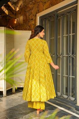 Green color rayon palzzo kurta dress for party looks 2