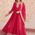 Pink color faux georgette fabric designer zari and sequins embroidered partywear gown with dupatta