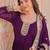 Purple color faux georgette fabric designer zari and sequins embroidered partywear gown with dupatta