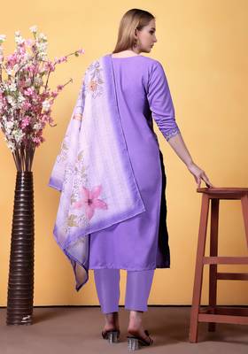 Purple color smart and readymade kurta set for and formal looks 2