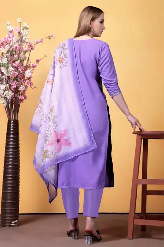 Purple color smart and readymade kurta set for and formal looks