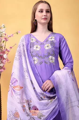 Purple color smart and readymade kurta set for and formal looks