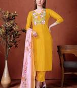 Yellow color smart and ethnic readymade kurta set for casual and formal looks