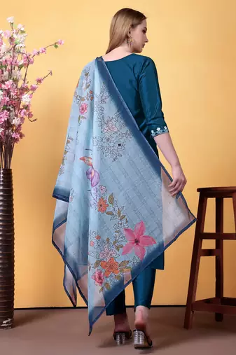 Blue color smart and readymade kurta set for and formal looks