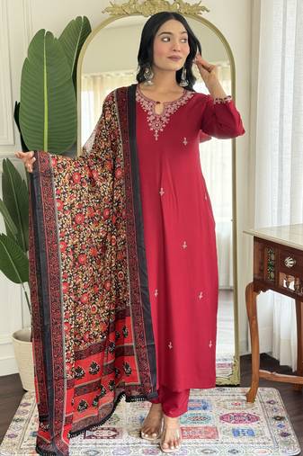 Pink color smart and ethnic readymade kurta set for casual and formal looks