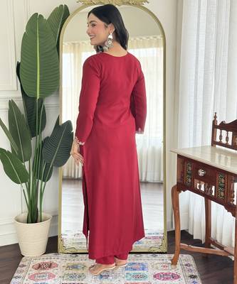 Pink color smart and readymade kurta set for and formal looks 2