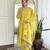 Lemon color smart and ethnic readymade kurta set for casual and formal looks