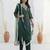 Green color chanderi silk fabric beautiful festive wear readymade kurta set