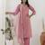 Pink color chanderi silk fabric beautiful festive wear readymade kurta set
