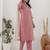 Pink color chanderi silk fabric beautiful festive wear readymade kurta set