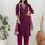 Purple color chanderi silk fabric beautiful festive wear readymade kurta set