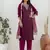 Purple color chanderi silk fabric beautiful festive wear readymade kurta set