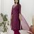 Purple color chanderi silk fabric beautiful festive wear readymade kurta set