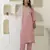 Pink color silk blend fabric beautiful festive wear readymade kurta set