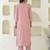 Pink color silk blend fabric beautiful festive wear readymade kurta set