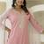 Pink color silk blend fabric beautiful festive wear readymade kurta set