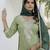Pista color silk blend fabric beautiful festive wear readymade kurta set