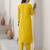 Yellow color silk blend fabric beautiful festive wear readymade kurta set