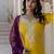 Yellow color silk blend fabric beautiful festive wear readymade kurta set