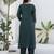 Green color cotton blend readymade kurta set for girls' ethnic festive looks