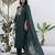 Green color cotton blend readymade kurta set for girls' ethnic festive looks