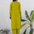 Lemon color cotton blend readymade kurta set for girls' ethnic festive looks