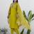 Lemon color cotton blend readymade kurta set for girls' ethnic festive looks