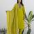 Lemon color cotton blend readymade kurta set for girls' ethnic festive looks