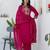 Pink color cotton blend readymade kurta set for girls' ethnic festive looks